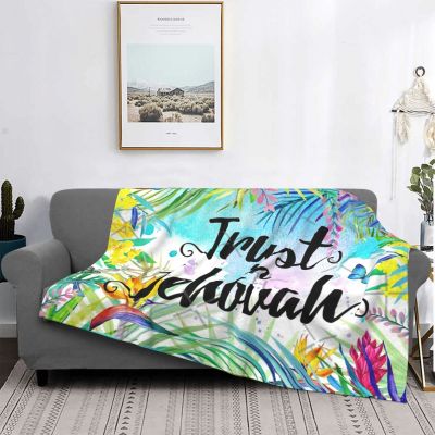 ✷ Trust In Jehovah Watercolor Blanket Bedspread On The Bed Vintage Sofa Cover Ultralight Decorative Sofa Blankets
