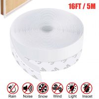 16FT 5M Door Seal Strip Window Rubber Seal Weatherstrip Windproof Stripping Adhesive Silicone Window Bottom Stopper Sealing Tape