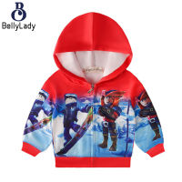 Boys Cartoon Printing Jacket Long Sleeves Hooded Sweater Casual Zipper Jacket For 3-8 Years Old Kids【fast】