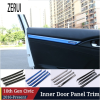 ZR สำหรับฮอนด้าซีวิค FC FK 2016-2021สแตนเลสแผงประตูตัดอุปกรณ์เสริมในรถยนต์ตกแต่งภายในการปรับเปลี่ยน4ชิ้น
