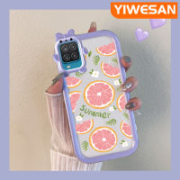 YIWESAN เคสปลอกสำหรับ Samsung Galaxy A12 4G A12 5G F23 M12 F12 5G M13 F13ควอนตัม2การ์ตูนน่ารักสีชมพูฤดูร้อนมะนาวสีสันสดใสขอบเคสโทรศัพท์โปร่งใส Little Monster เลนส์กล้องถ่ายรูปเคสกันกระแทกกันกระแทก