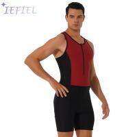 Men Swimsuit Shorts Racerback Tank Top Surfing Suit Singlets Leotard Bodysuit Swimwear Bathing Suit Triathlon Wetsuit