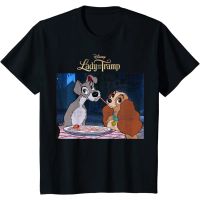 【New】เสื้อยืด ผ้าฝ้าย พิมพ์ลายโลโก้ Disney Lady And The Tramp Iconic Scene แฟชั่นสําหรับผู้ชาย