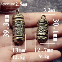 1PC Brass Six Words Mantra Buddhist Car Keychain Pendant Handmade Lotus Heart Sutra Amulet Copper DIY Keyrings Gifts Accessories Key Chains