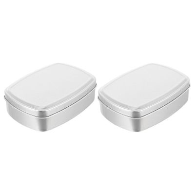 2 Pcs Sample Containers Storage Box Travel Soap Case Small Tins Aluminum Refillable Cans Soap Dishes