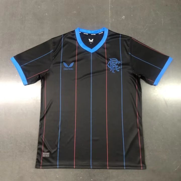◅卐 22-23 season Scottish Super League Glasgow Rangers jersey Rangers FC  football uniform fourth jersey black