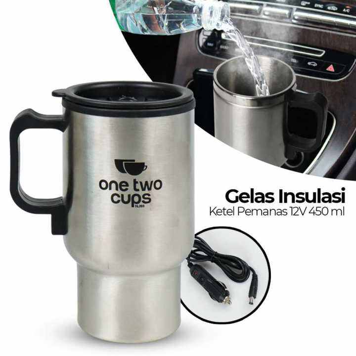 Mug Listrik Stainless Steel Gelas Pemanas Air Volt Untuk Mobil Ml Lazada Indonesia