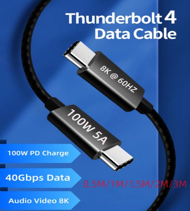 OWC Thunderbolt 4 Cable, Thunderbolt Certified, 2.0 Meter (6.56 ft.), 40  Gb/s Data Transfer, 100W Power Charging, Compatible with Thunderbolt 4