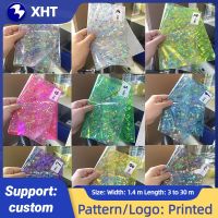 12pcs/set Transparent PVC Film Eco Iridescent Rose Print Clear Vinyl Fabric for Earrings Bows Book Cover DIY Craft Materials Note Books Pads