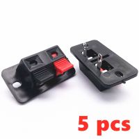 5 Pcs Hot 2 Positions Connector Terminal Push in Jack Spring Load Audio Speaker Terminals Two-position Aging Test Wiring Clamp