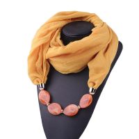 Chloeh Hornbye Shop 16 Color Statement Necklace Jewelry Scarf Pendant Bohemia Women Neckerchief Foulard Femme Hijab Accessories