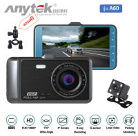 กล้องติดรถยนต์ Anytek A60 หน้าจอ IPS DVR 170 องศา HD 1080P LDWS Starlight Night Vision