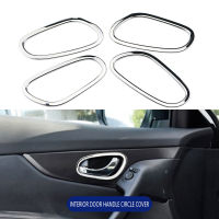 Chrome ภายในรถประตู Handle Bowl วงกลมกรอบสำหรับ Nissan X-Trail Xtrail T32 2014-2021อุปกรณ์เสริม