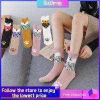 GUZHRNG Christmas gift Plush Winter Warm Cashmere Sox Thickening Soft Coral velvet socks