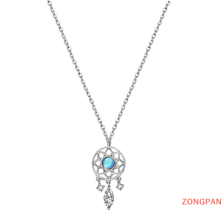 zongpan-สร้อยคอจี้สีเงินของผู้หญิงจี้สร้อยคอจี้ห้อยระย้าเครื่องประดับสำหรับเป็นของขวัญครบรอบ