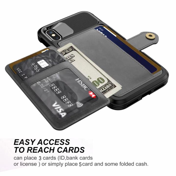 สินค้าใหม่ในสต็อก-กรณีกระเป๋าสตางค์หนังแม่เหล็กสำหรับ-iphone-14-13-7พลัส-xr-xs-max-11-12กรณีเกราะกันกระแทกผู้ถือบัตรกระเป๋าสตางค์พลิกปกหัวเข็มขัด