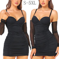 New Wind V -Model Cup Needle Wrinkle Black Studius Skirt High -Waisted Tight Bags Ultra -Short Dress T210646