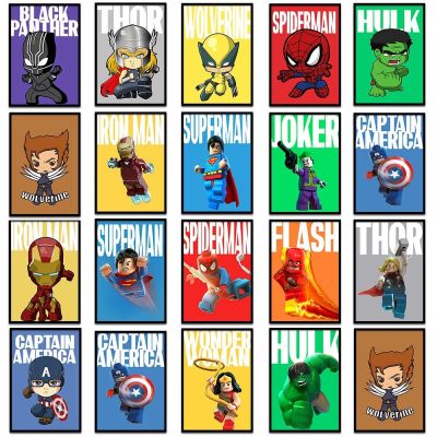 ﹍ Marvel ภาพยนตร์โปสเตอร์ตกแต่งรูปการ์ตูน Spiderman Iron Man กัปตันอเมริกา Wall Art พิมพ์ Superhero ภาพจิตรกรรมฝาผนัง Home Decor ภาพจิตรกรรมฝาผนัง