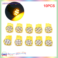 yangguangxin ไฟจอดรถ T10 LED W5W 10ชิ้น,หลอดไฟทรงลิ่มไฟแสดงสถานะแผงหน้าปัดรถยนต์ DC