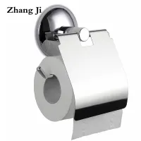 Zhangji Stainless Steel Heavy Duty Toilet Paper Holder Wall Mounted Bathroom Fixtures Silver Color Wc Suction Roll Paper Holders Toilet Roll Holders