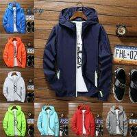 Men Waterproof Wind Breaker Coat Zipper Hoodie Jacket Quick Drying Sport Outwear