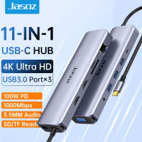 jianzhifen Jasoz USB C ฮับ4K 60Hz ชนิด C เป็น HDMI 2.0 USB RJ45 3.0 PD 100W อะแดปเตอร์สำหรับ Macbook Air Pro iPad Pro M1อุปกรณ์เสริมสำหรับ PC ฮับ USB