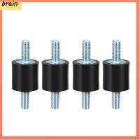 BRAIN 4pcs M6 ฐานติดตั้งตัวแยกยางสำหรับ M6 20x15mm โลหะและยาง ตัวแยกการสั่นสะเทือน ทนทานต่อการใช้งาน สีดำสีดำ โช้คอัพป้องกันการสั่นสะเทือน จักรยานสำหรับขี่จักรยาน