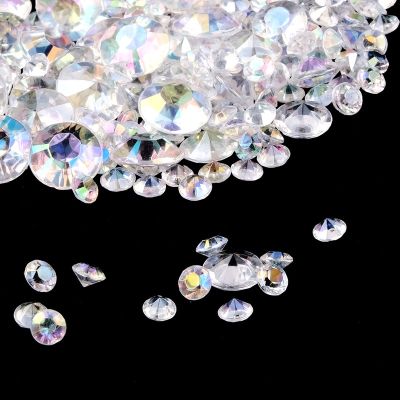 2100 Pcs 13 Colors Mixed Size 4.5mm/8mm/10mm Acrylic Crystals Scatter Table Diamond Confetti Wedding Decoration Favor