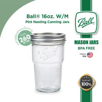 Ball 16oz Wide Mouth Pint Nesting Canning Jar ขวดโหลแก้วบอลล์ซ้อนได้รุ่นเนสติ้งปากกว้าง 16 ออนซ์ / Ball 16oz W/M Pint Nesting Canning