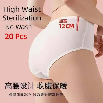Ready Stock] 100% Pure Cotton Disposable Panties Underwear Women Plus Size  Maternity Confinement Sterile Wash-Free