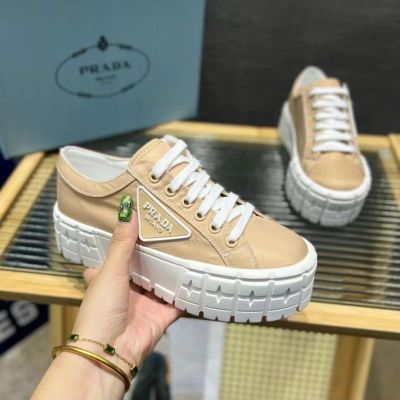 【Original Label】Thick Soled Canvas Shoes for Women In 2023, Lace Up and Increase The Height of Sponge Cake Soles, Biscuit Shoes, Casual Small White Shoes Trend