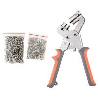 Grommet Eyelet Pliers Kit, 3/8 Inch 10mm Grommet Tool Kit with 500 Metal Eyelets for Leather/Belt/Shoes/Cloths Easy to Use