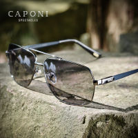 CAPONI Photochromic Sun Glasses Polarized nd Square Mens Sunglasses Classic Double Bridge Driving Sun Shade For Men BS8002