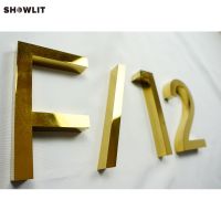 ۞ↂ 12 Custom Made Polished Chrome Brass 3D Metal House Address Letters