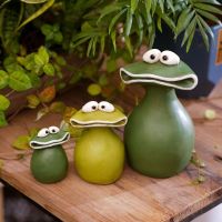 Cartoon frog mouth bonsai garden fleshy micro landscape decoration desktop kindergarten cured resin animals furnishing articles