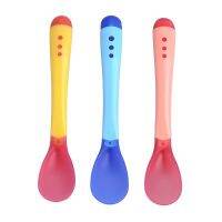 3pcs Safety Temperature Sensing Feeding Spoon for Infant Feeding Spoons Kids Children Boy Girl Toddler Learning Flatware Bowl Fork Spoon Sets