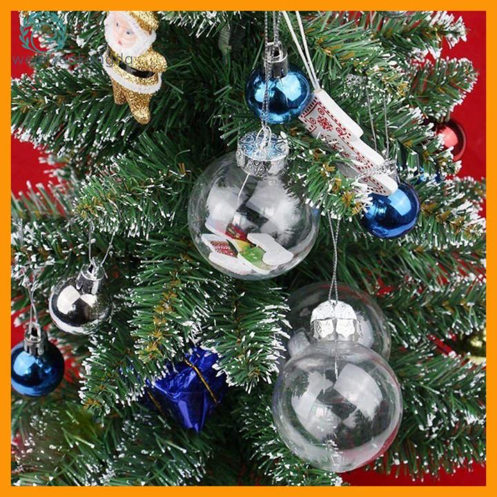 6pcs Xmas Tree Balls,Transparent Christmas Balls DIY Fillable