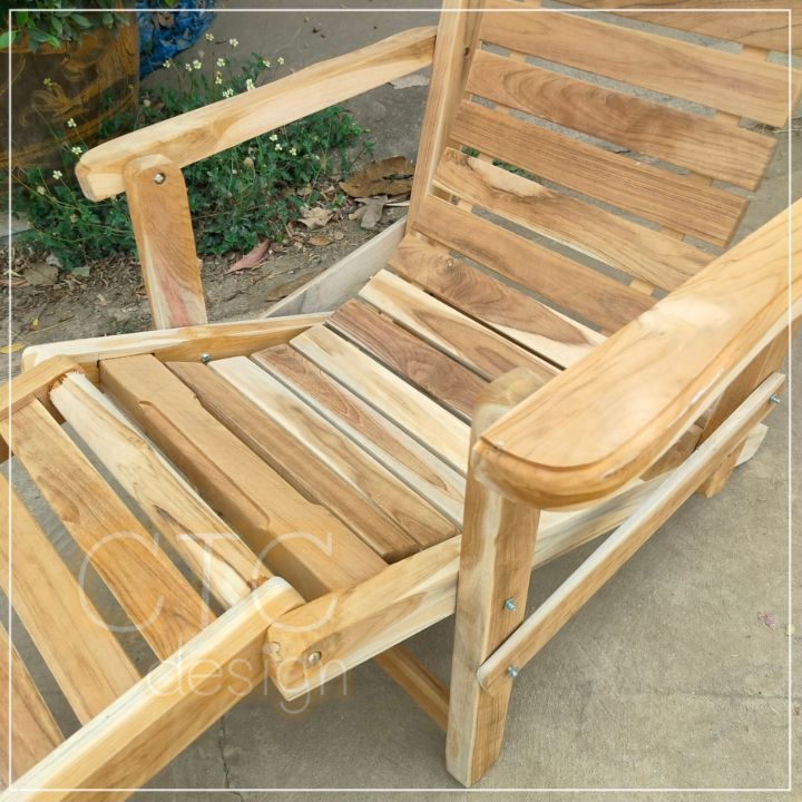 ctc-เก้าอี้พับชายหาด-ปรับ-นั่ง-นอนได้-งานไม้สักเมืองแพร่-70-160-80-ซม-กว้าง-ลึก-สูง-มีที่วางเท้า-เก้าอี้โซฟา-ไม่ทำสี