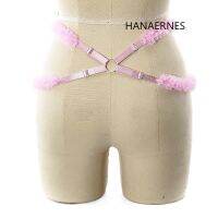 HANAERNES เซ็กซี่ลูกไม้สีชมพูผู้หญิงกางเกง Pole Dance กางเกง Harajuku Gothic ชุดชั้นใน Body Suspenders