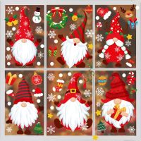 9 Sheet Christmas Decorations Window Decals Tomte Gnome Clings Wall Sticker for Festival Party Home Decor Supplies