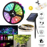 【❂Hot On Sale❂】 na07037036036666 5เมตรริ้วสายไฟ Led พลังงานแสงอาทิตย์ Rgb 150 Leds 2835 Smd กันน้ำ Ip65มีความยืดหยุ่นไฟสตริงที่ปรับได้โคมไฟเทป Ribon