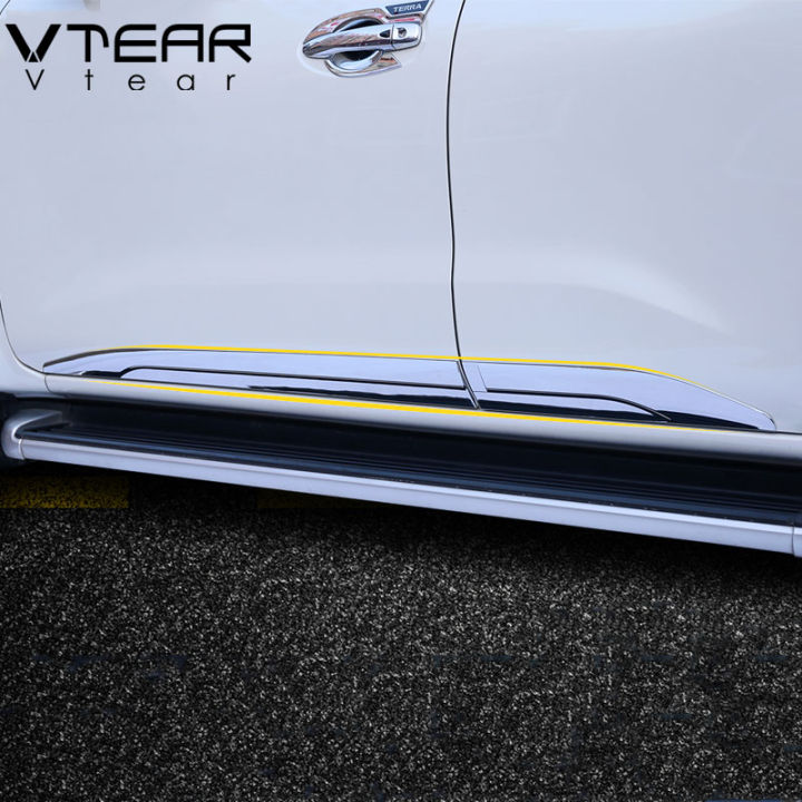 vtear-สำหรับ-nissan-terra-2018-2019-2020ประตูรถยนต์แถบคิ้วติดกันชนกันรอยขีดข่วนอุปกรณ์เสริมชิ้นส่วนตัวยึดสแตนเลส