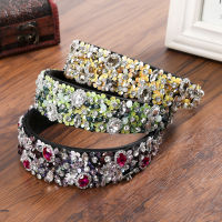 Haimeikang Handmade Wedding Hair AccessoriesLuxury Charm Baroque Sequins Bead Crown Tiara Hair Bands Crystal Headband