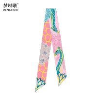 【CC】♧  2023 Brand Design Scarf Fashion Scarves Hair Neck Silk Ladies Striped Foulard Headband