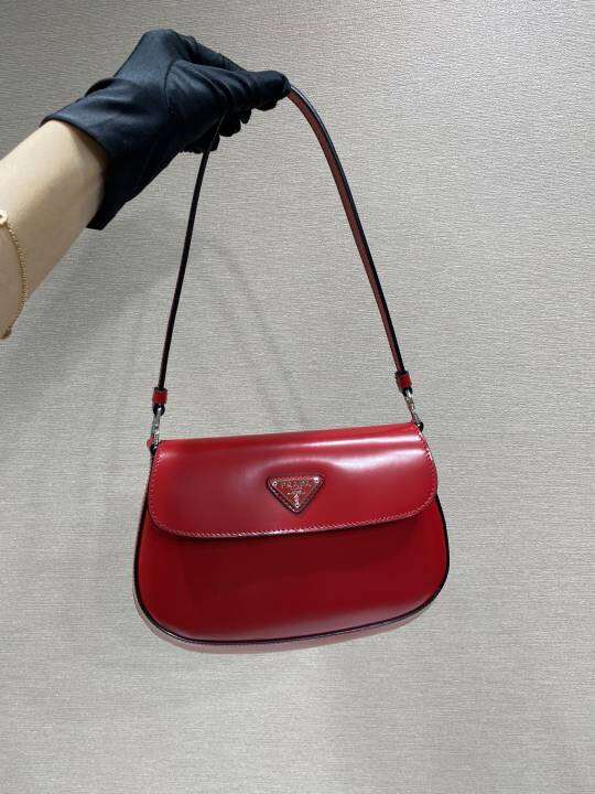 Prada Cleo brushed leather shoulder bag with flap Lazada.co.th
