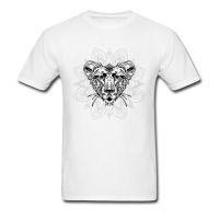 Ornement Feline T-shirt Tattoo Man T Shirt Totem Mandala Tshirt Printed Mens Black White Tops Tees Unique Streetwear Cotton