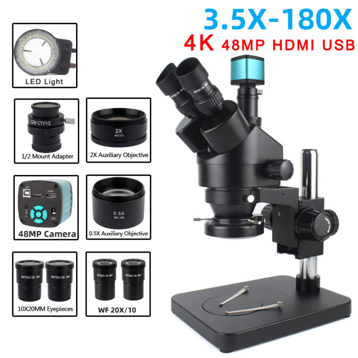 7x-45x-3-5x-90x-simul-focal-สเตอริโอแบบซูมกล้องจุลทรรศน์สามเลนส์4k-48mp-hdmi-กล้องไมโครสโคป-usb-เซ็ท0-5x-2-0x-เลนส์วัตถุเสริม