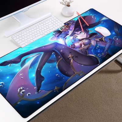 แผ่นรองเมาส์ น่ารัก Mona Genshin Shock Keyboard Pad แผ่นรองเมาส์ยาว แผ่นรองเมาส์ขนาดใหญ่