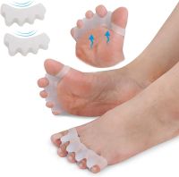 Pinkiou Separadores de dedos de silicona Cinco dedo del pie Hallux Valgus Corrector de juanete para el cuidado de los pies