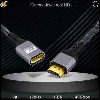 AIMEE อินเตอร์เฟซโลหะผสมอลูมิเนียม สายเคเบิล HDMI แกนลวดทองแดงบริสุทธิ์ 8K ค่ะ สายต่อวิดีโอ สามขนาด เอชดีอาร์ สายสัญญาณเสียงและวิดีโอ การส่งข้อมูล